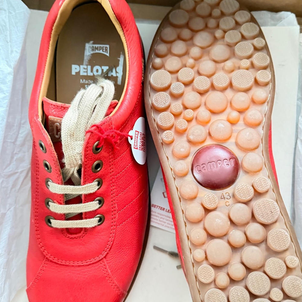 Camper Pelotas Red Leather Oxford Sneaker for Men